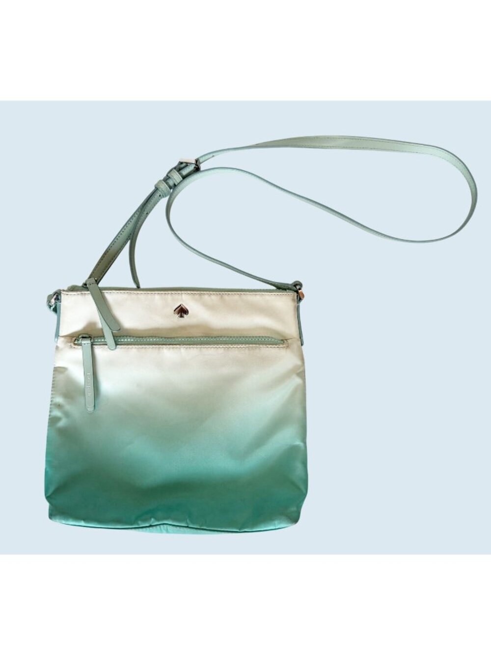 KATE SPADE Jae Degrade Mint Green Ombre Flat Crossbody Bag Purse